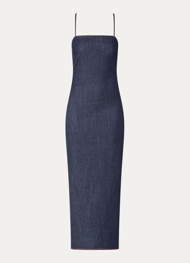 Alaïa denim maxi dress with slit