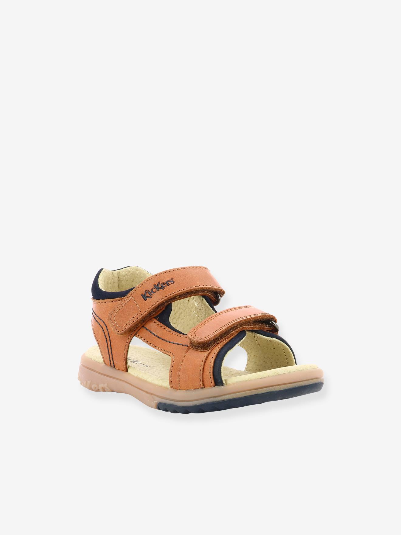 Sandales cuir garçon Platino Planet KICKERS® camel