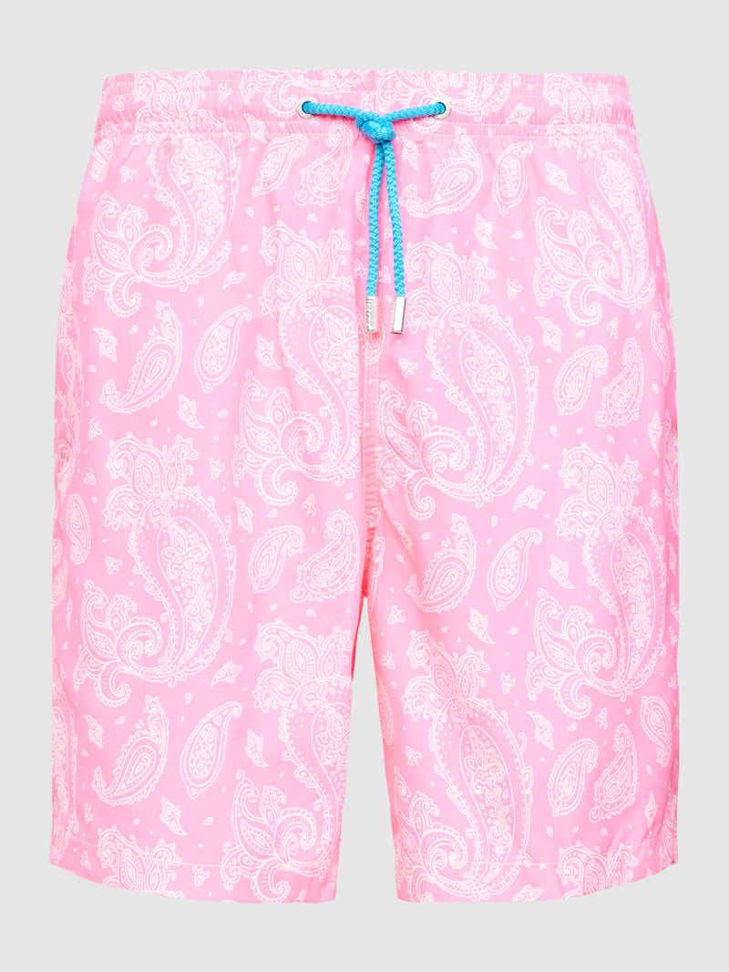 Badehose mit Allover-Print Modell 'LIGHTING' in pink