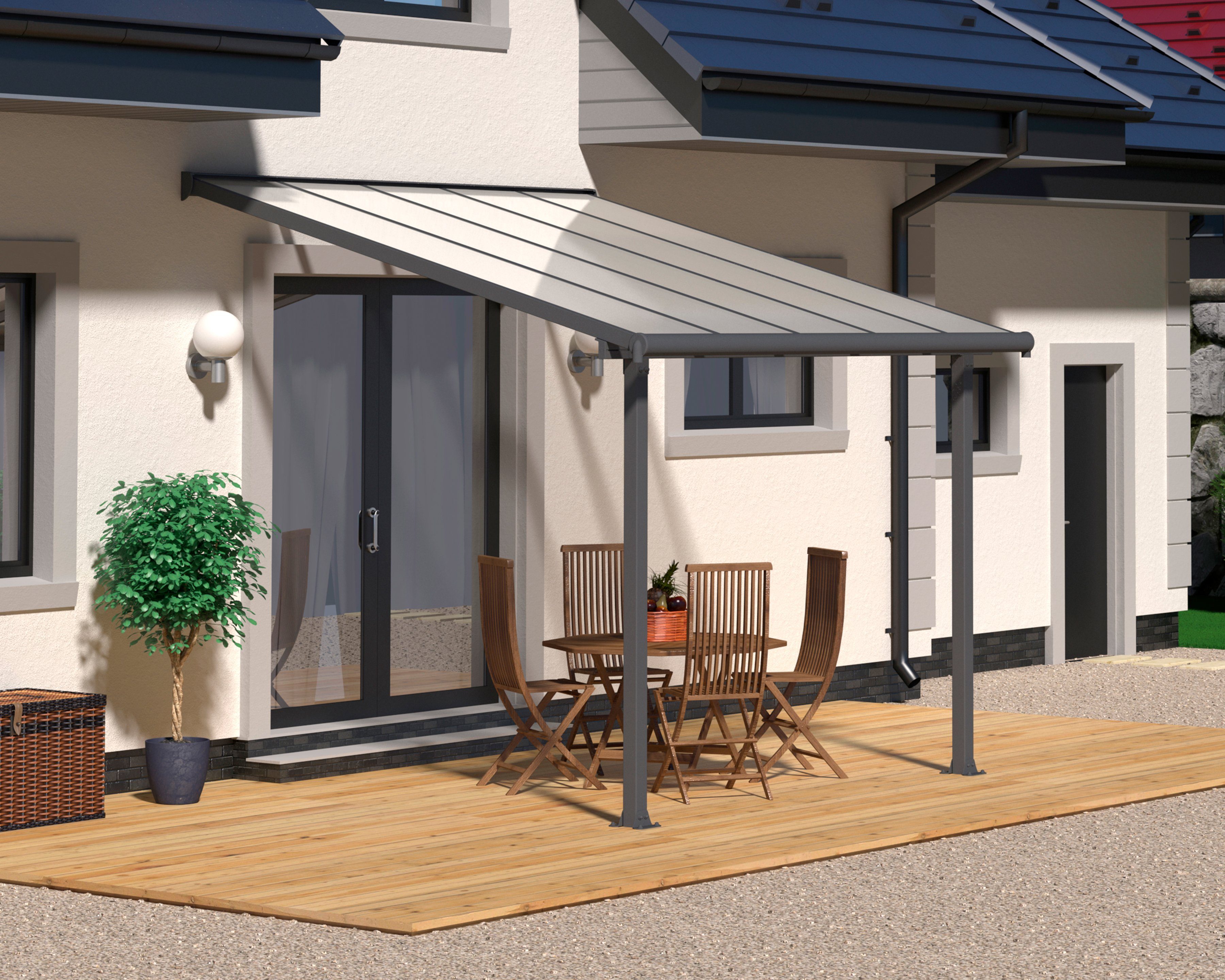 Palram - Canopia Terrassendach Olympia 3x3, BxT: 307x295 cm, Bedachung Doppelstegplatten, BxT: 307x295 cm