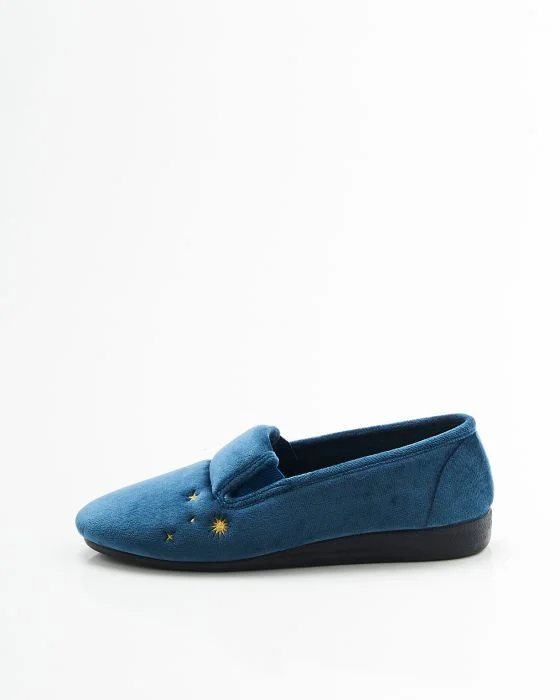 Ballerines brodées aspect velours