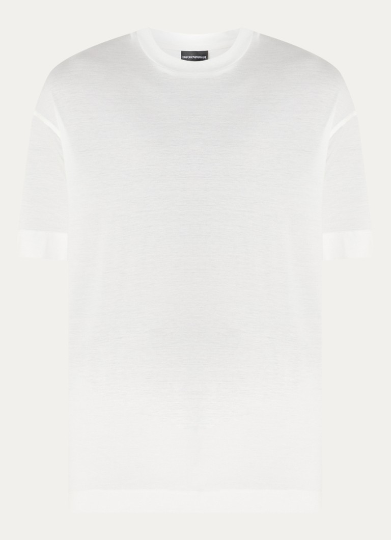 Tricou cu guler rotund din amestec de lyocell Emporio Armani