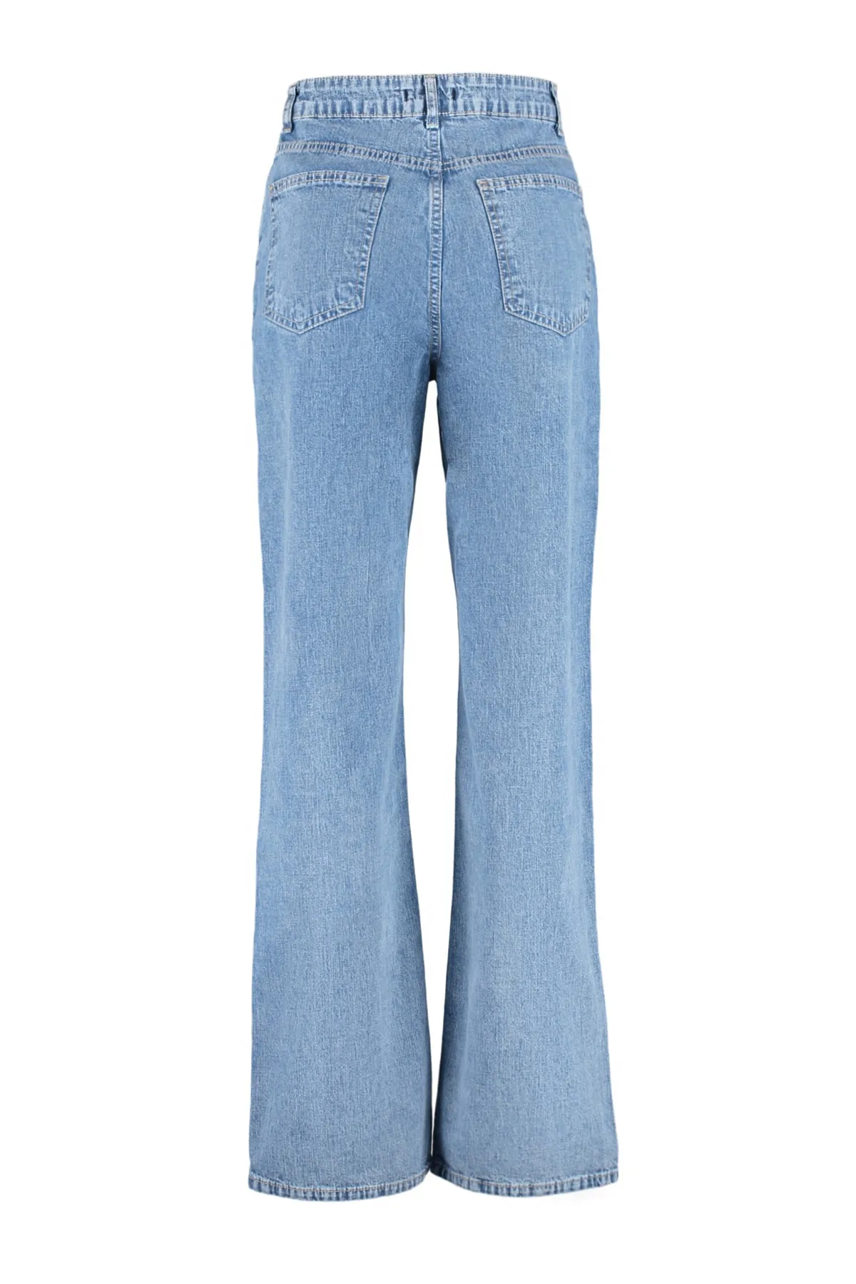 Trendyol Collection  Dunkelblaue Jeans mit hoher Taille und weitem Bein TWOAW23JE00671