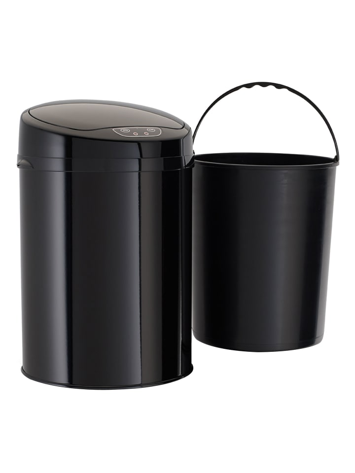 Echtwerk Edelstahl Badabfalleimer mit Sensor 9 l in Schwarz günstig kaufen onesize