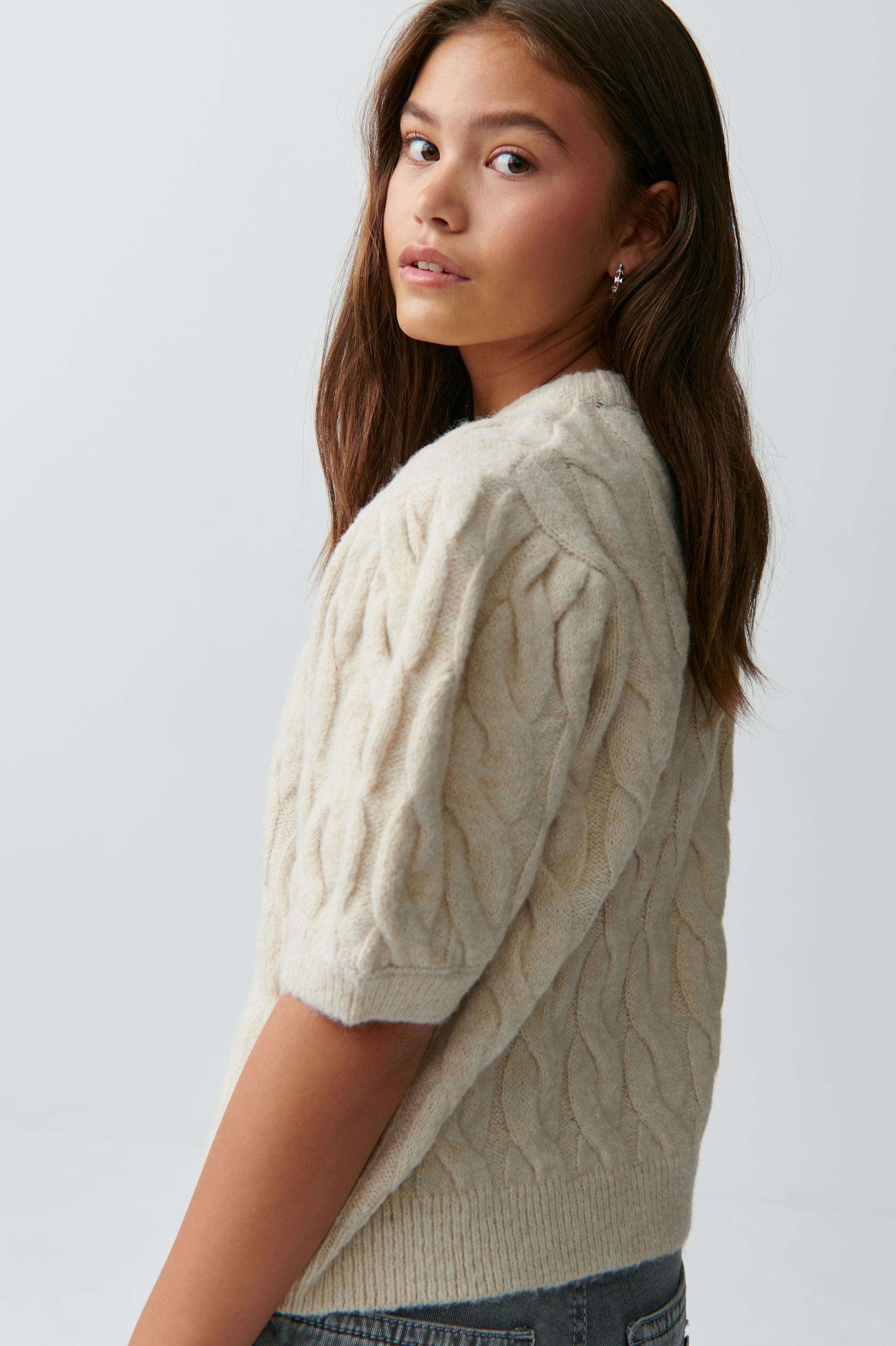 Y puff sleeve kn top