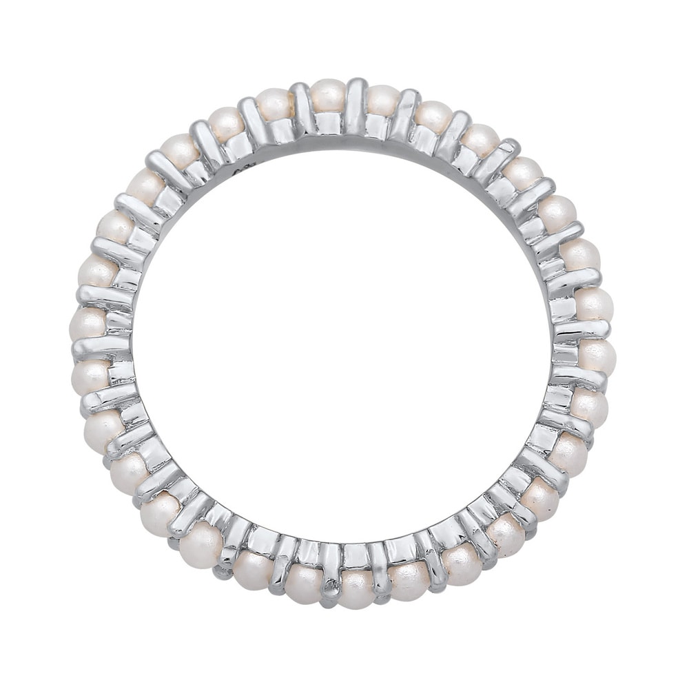 Elli Elli Bague Femmes Bande Memoire perles de verre en Argent Sterling 925 Bague