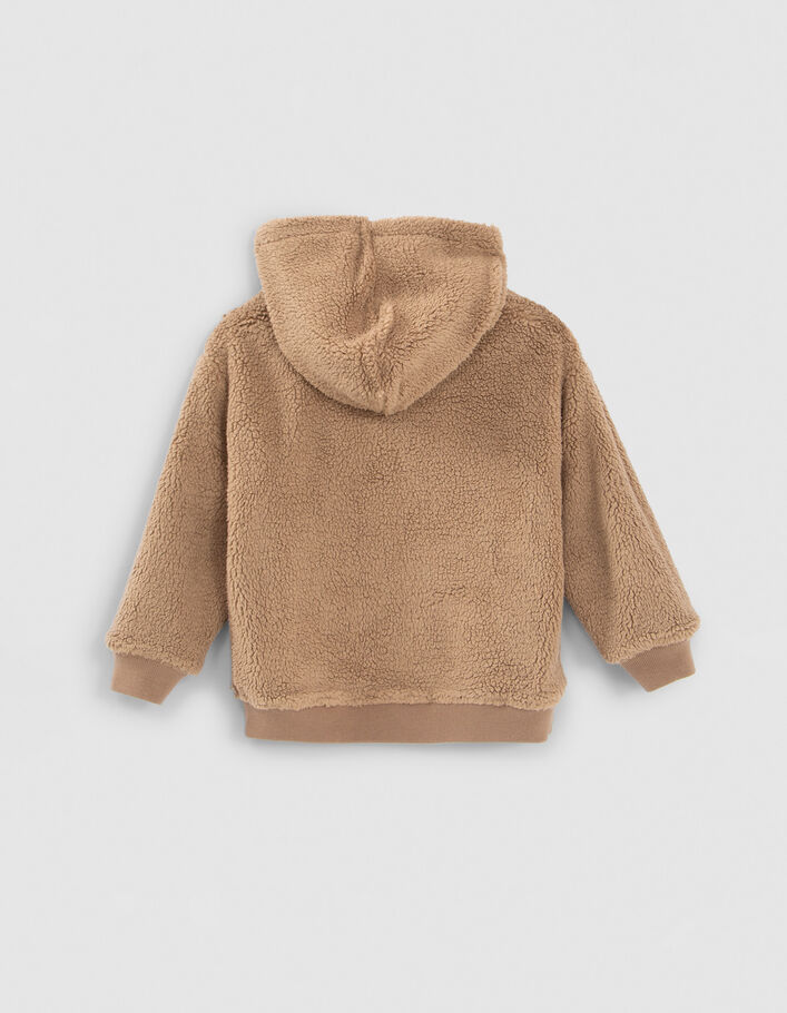 Cardigan réversible écru Sherpa et moka molleton garçon