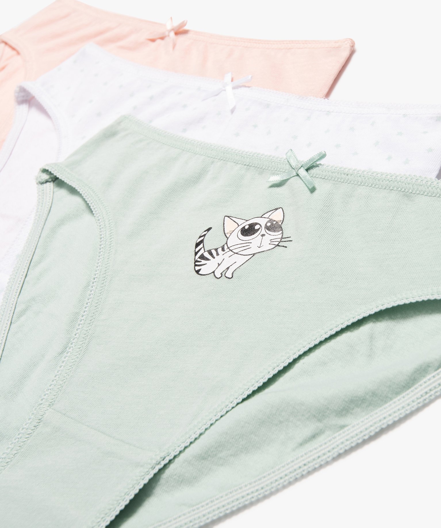Culottes assorties en coton extensible fille (lot de 3) multicolore | GEMO