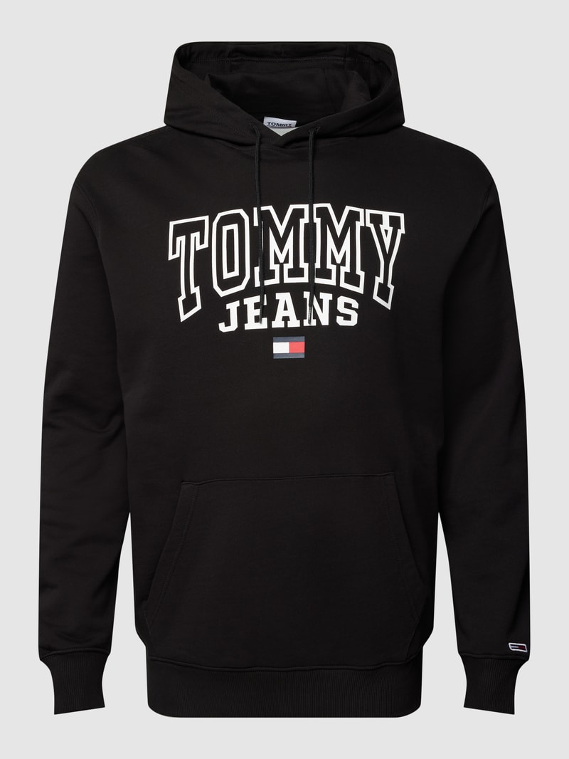 PLUS SIZE Hoodie mit Label-Print in schwarz