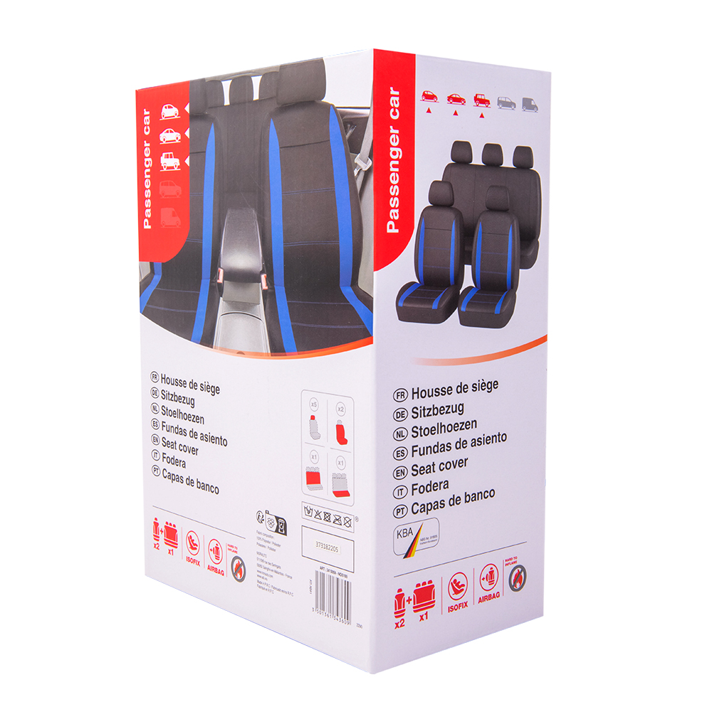 Universal-Sitzbezug-Set schwarz-blau, 9-teilig - ATU