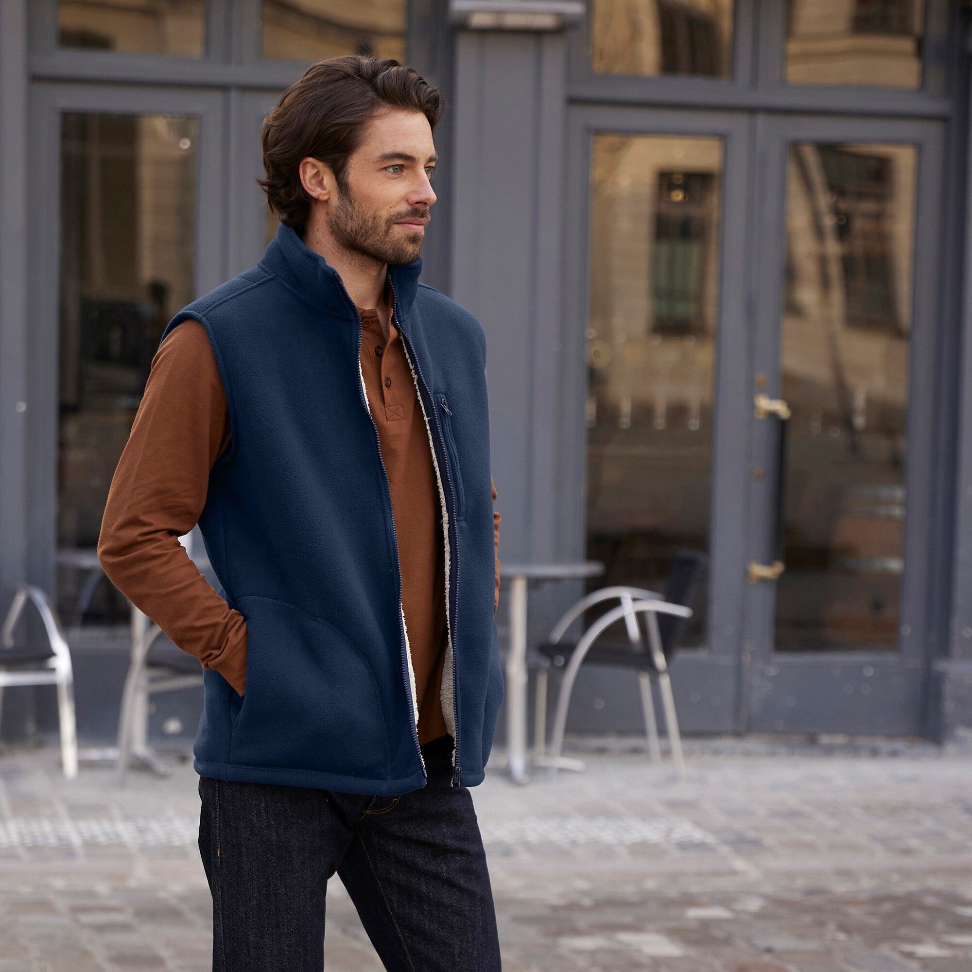 Veste polaire zippée sans manches
