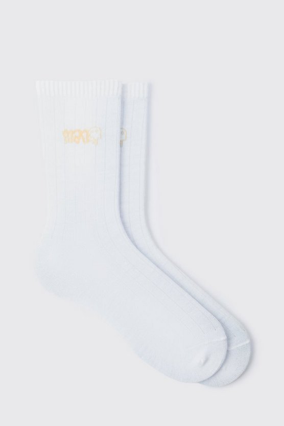 Bestickte Man Socken mit Drip Face