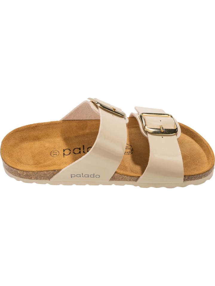 palado Pantoletten in Lack Glatt Creme Gold günstig kaufen