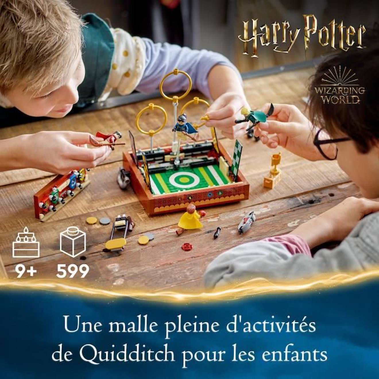 LEGO® Harry Potter 76416 La Malle de Quidditch, Jouet 1 ou 2 Joueurs, avec 3 Jeux de Quidditch rouge