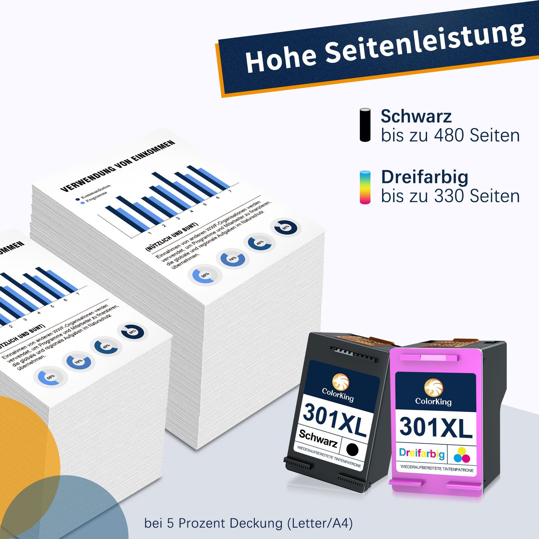 ColorKing Schwarz black multipack für HP 301 XL 301XL Deskjet 2540 1010 Tintenpatrone