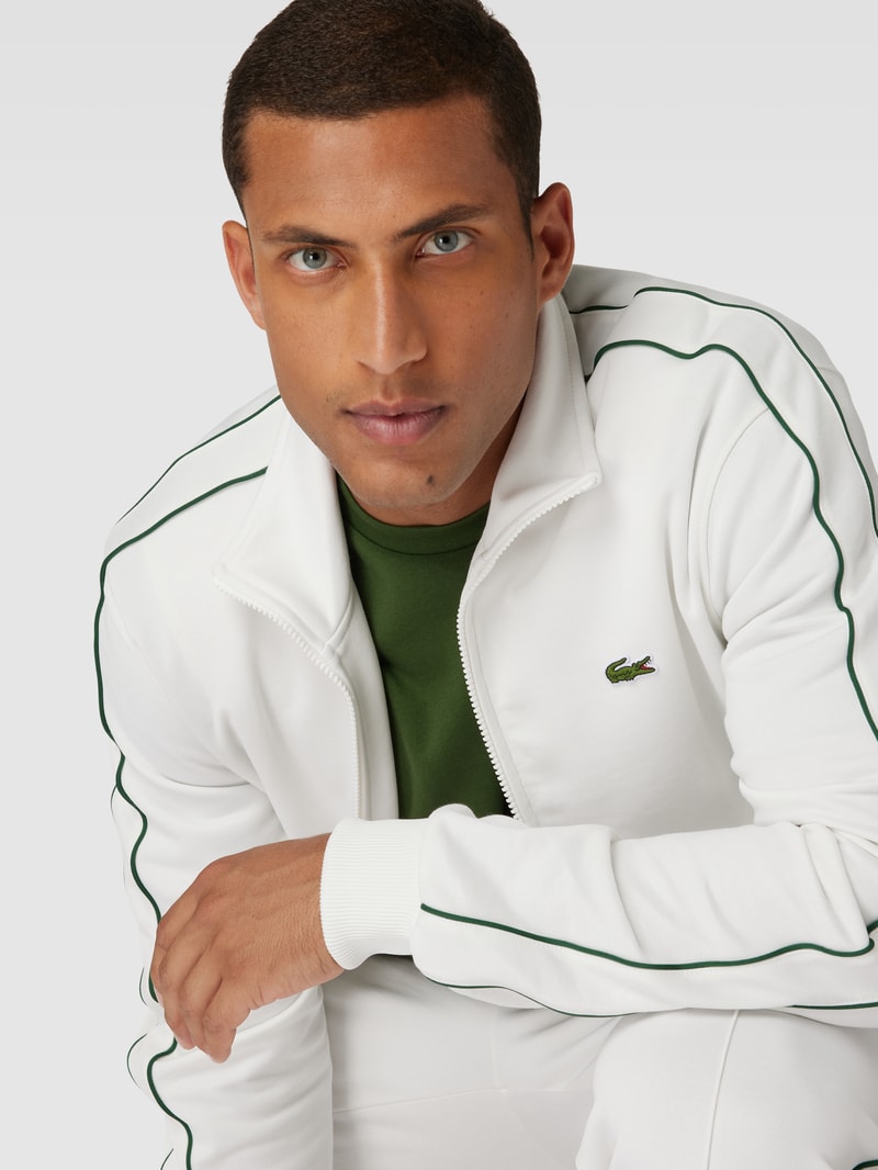 Sweatjacke mit Stehkragen in offwhite