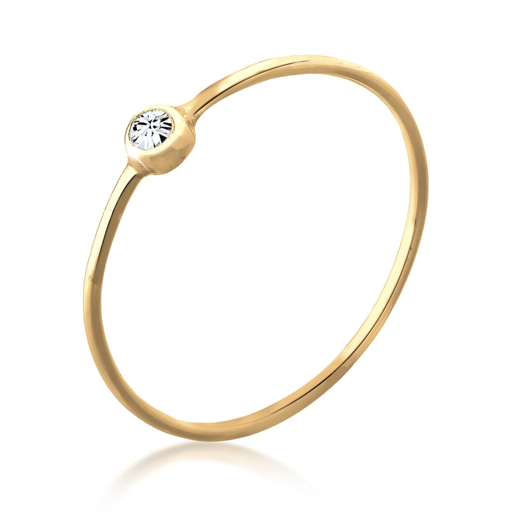 Elli Elli Bague Femmes Solitaire avec Cristal en Argent Sterling 925 Bague
