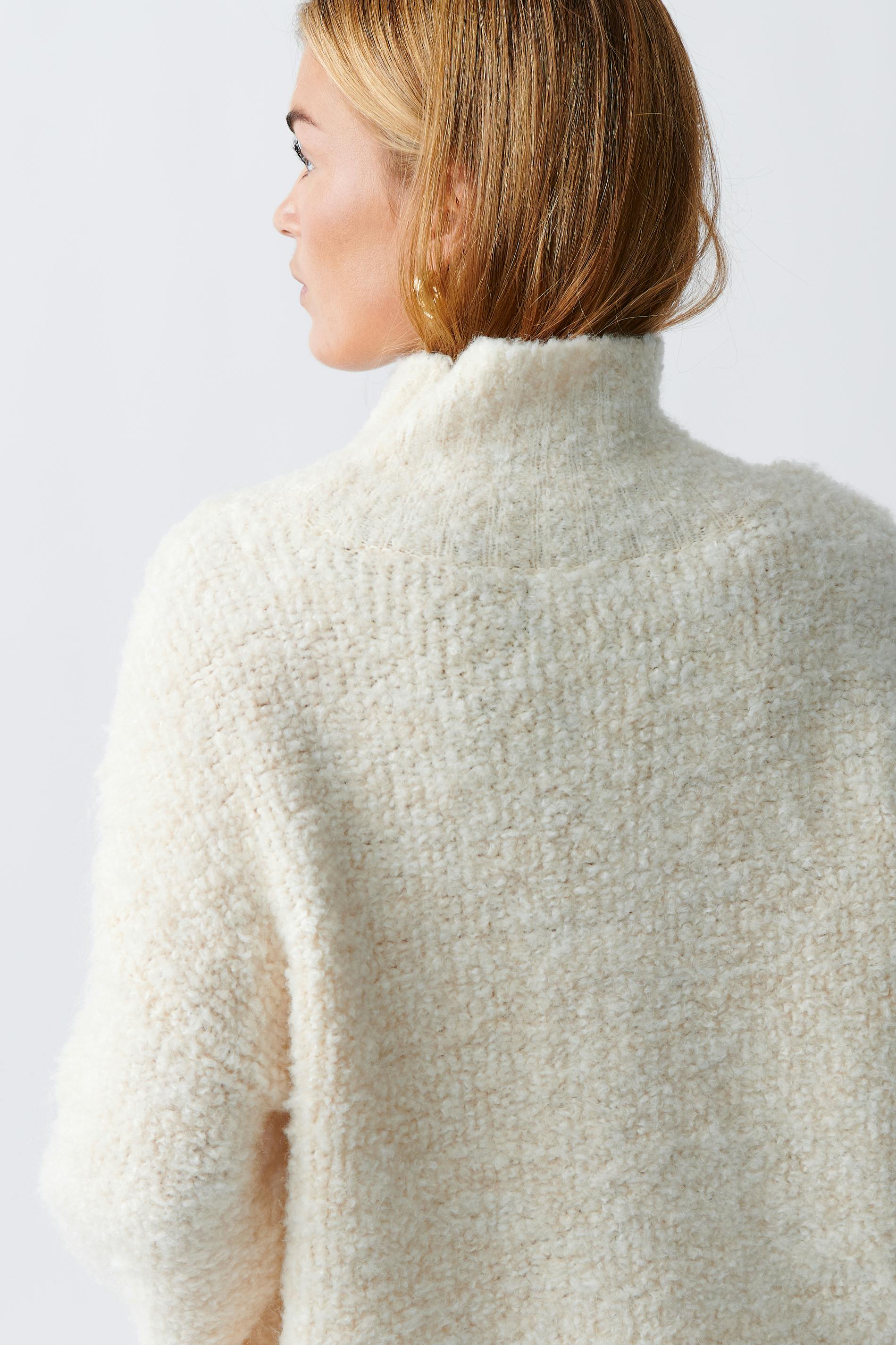 Knitted boucle sweater