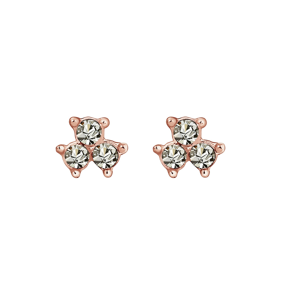 Elli Elli Boucles d'Oreilles Geo Trio Fein Kristalle 925 Silber Boucles d'oreilles