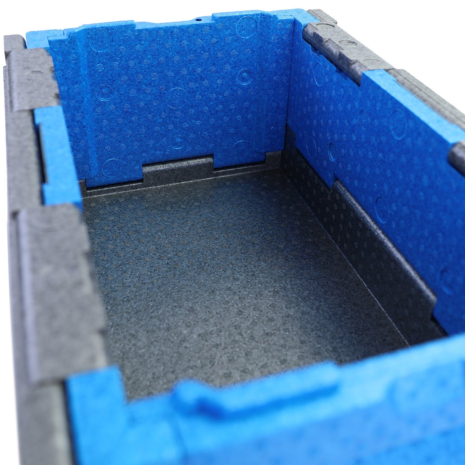 RAMROXX Kühlbox Warmhaltebox Kühl Thermo faltbar Blau Grau 40L 600x365x293mm
