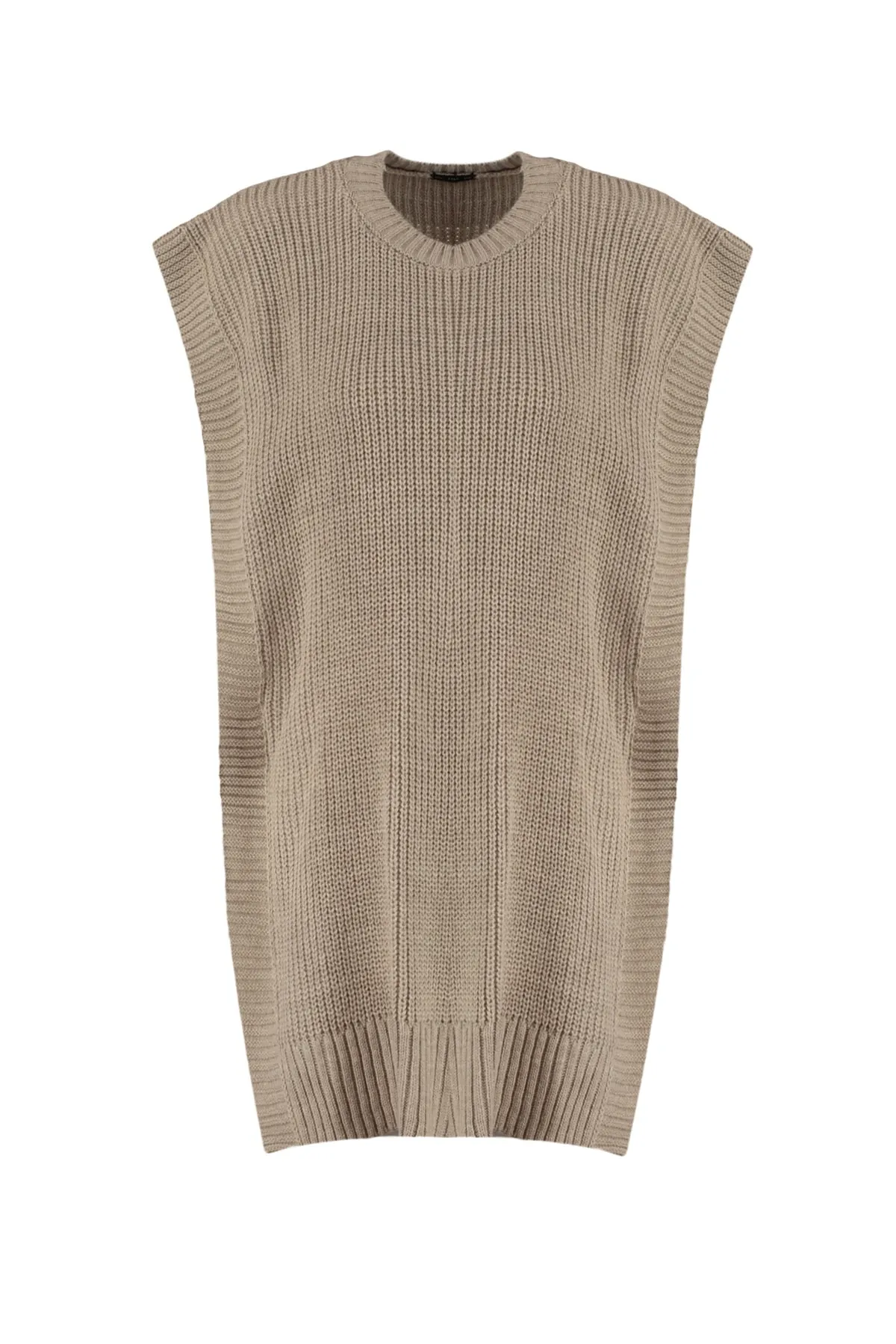 Trendyol Modest  Nerzfarbener Strickpullover mit seitlichem Schlitzdetail TCTAW23SV00010