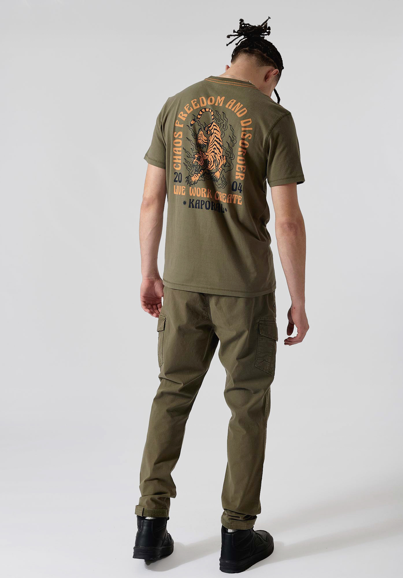 BENZI  T-shirt kaki Homme 100% coton