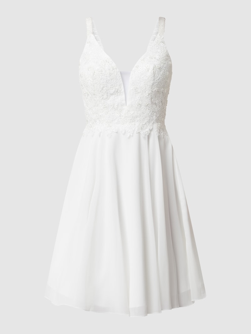 Cocktailkleid mit Herz-Ausschnitt in offwhite
