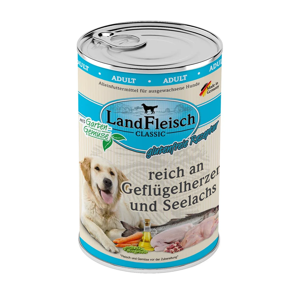 LandFleisch Dog Classic Geflügelherzen & Seelachs bei ZooRoyal