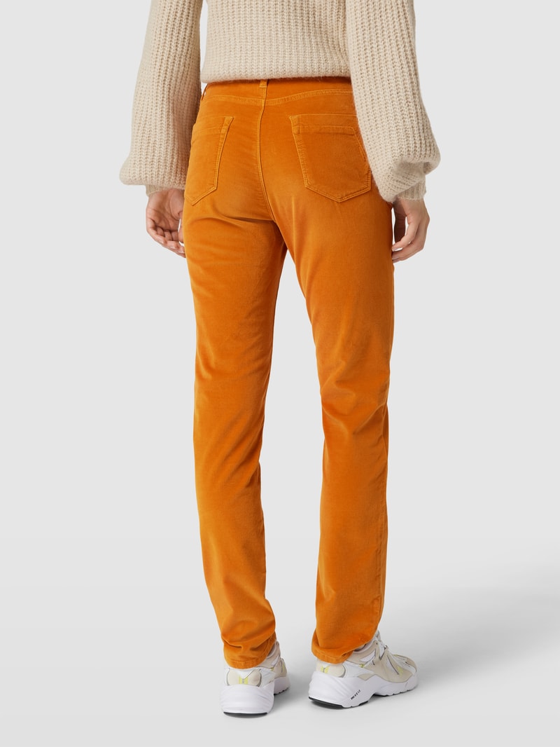 Slim Fit Jeans in Samt-Optik Modell 'Mary' in dunkelgelb