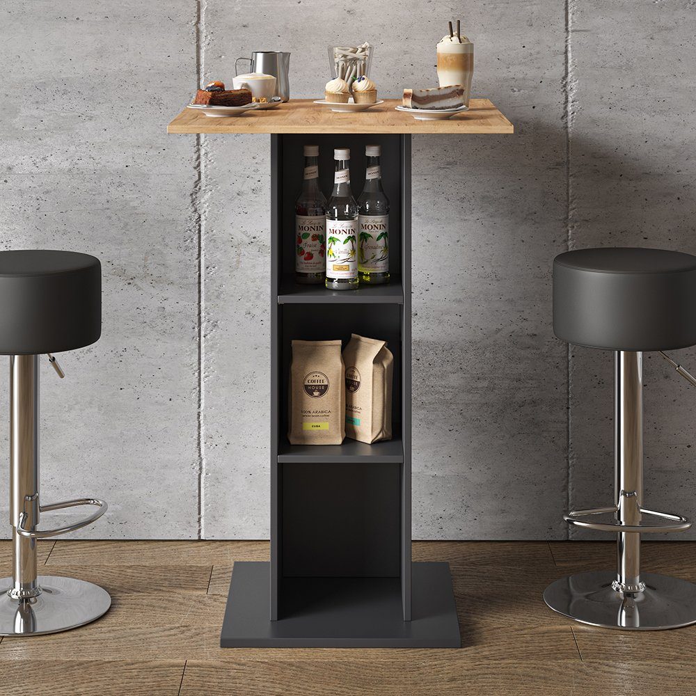 Vicco Bartisch Stehtisch Tresentisch RODEO Anthrazit Goldkraft