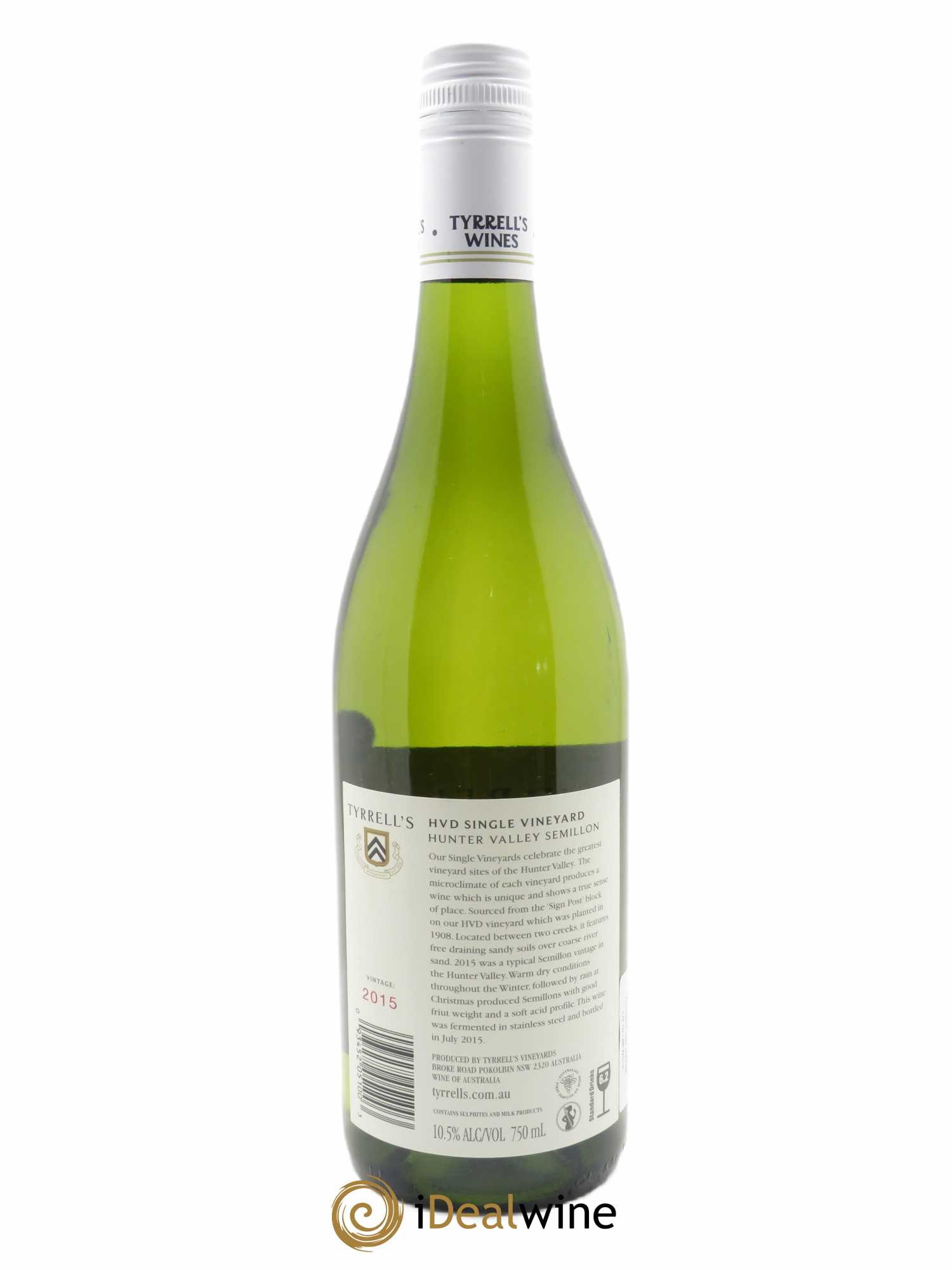 Hunter Valley Tyrrell's Wines Single vineyard HVD  2015 - Lot de 1 Bouteille