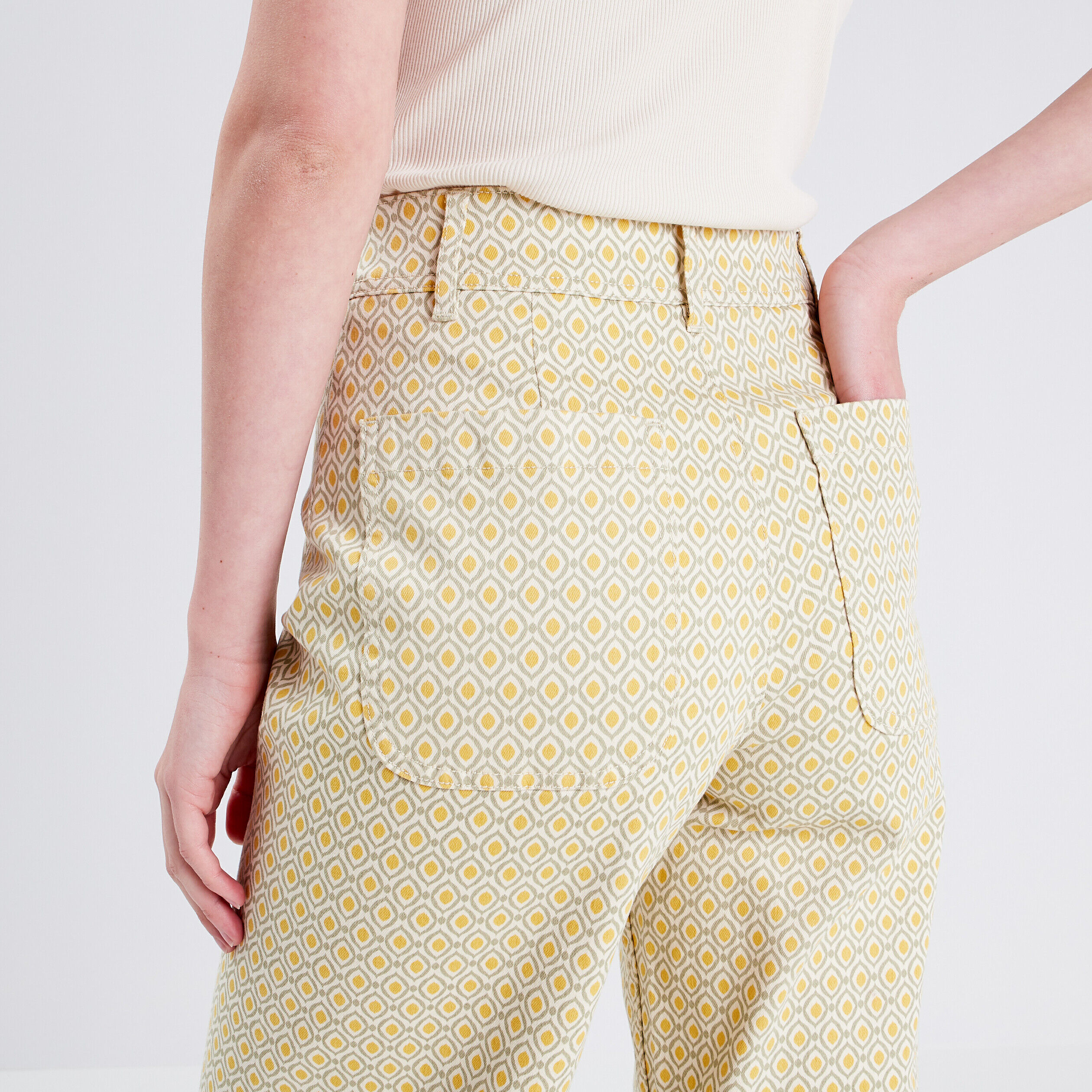 Jeans wide leg taille haute blanc femme | Cache Cache