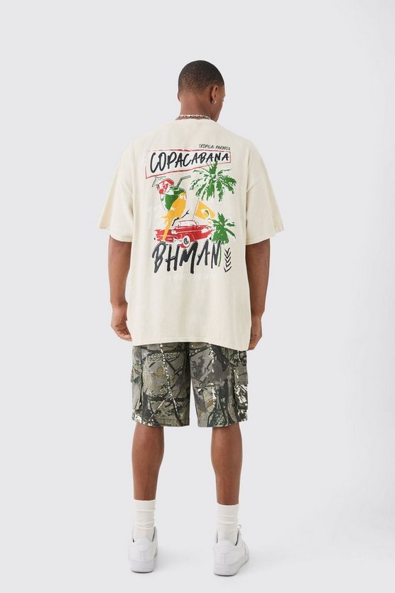 Oversize T-Shirt mit Copacabana Print