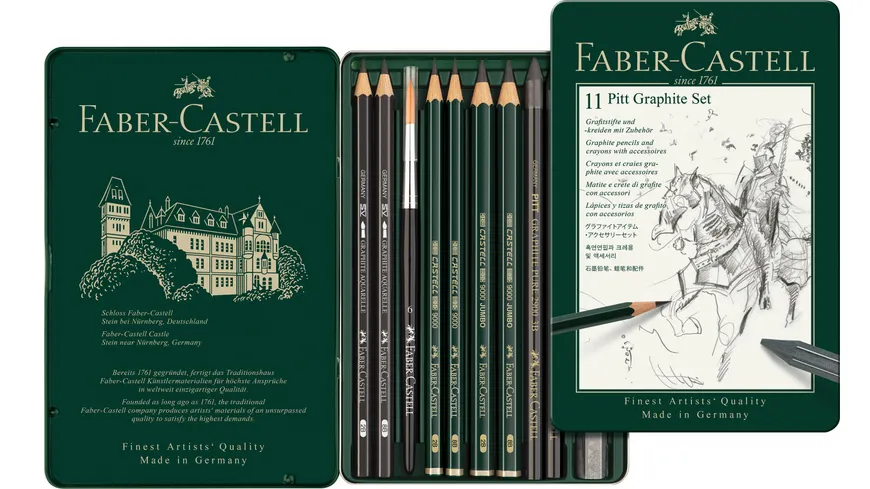 FABER-CASTELL Set Pitt Graphite klein Metalletui
