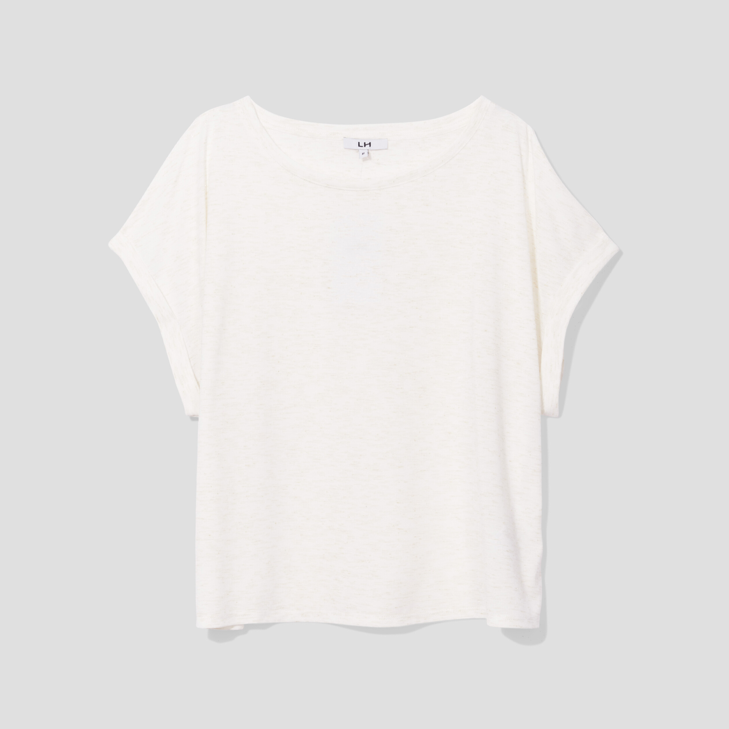 T-shirt manches courtes fils métallisés blanc femme | La Halle