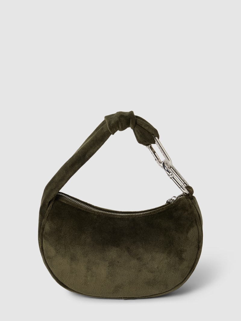Handtasche mit Label-Applikation Modell 'BLOSSOM' in olivgrün