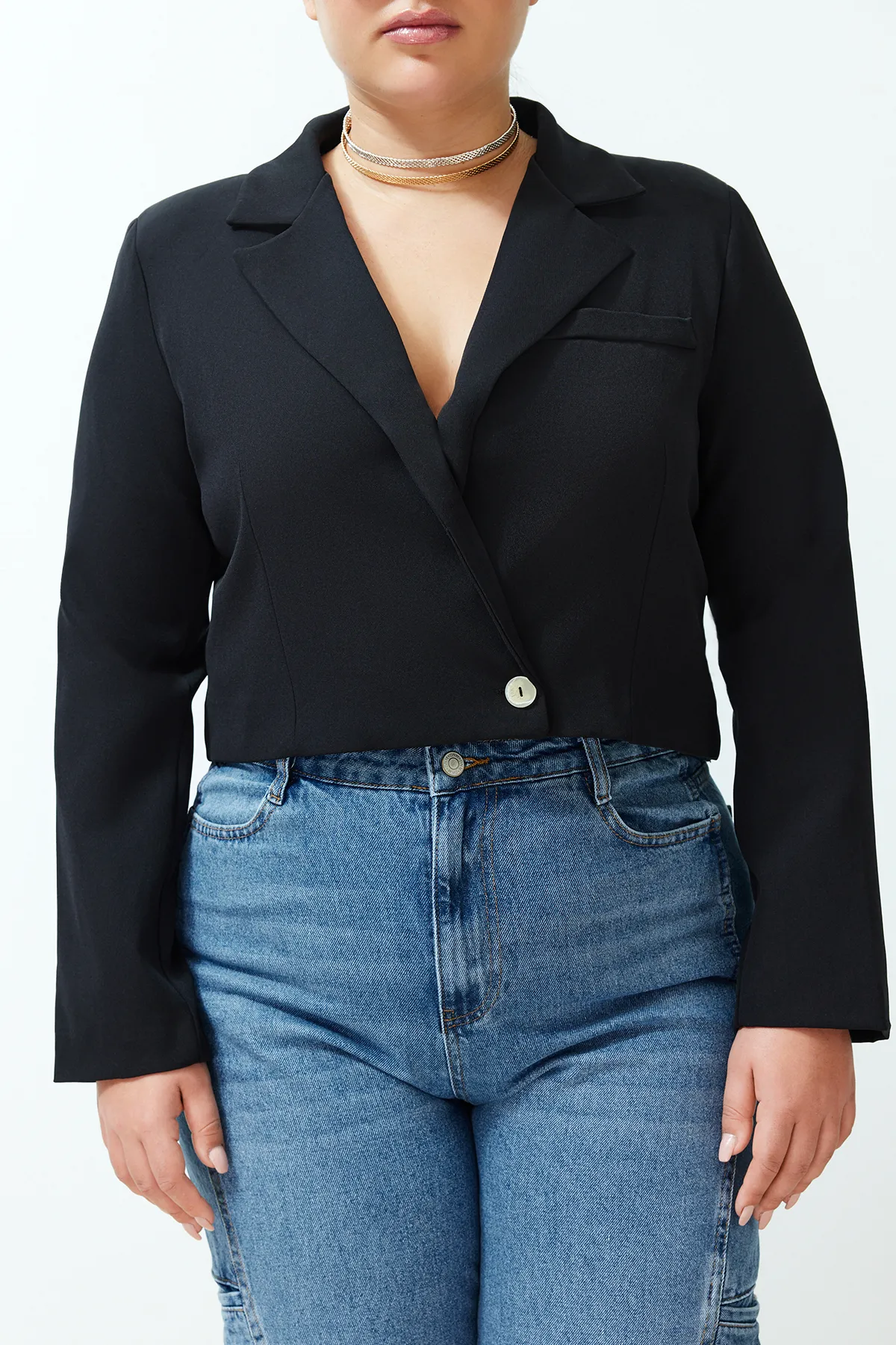 Trendyol Curve  Schwarze Blazer-Webjacke