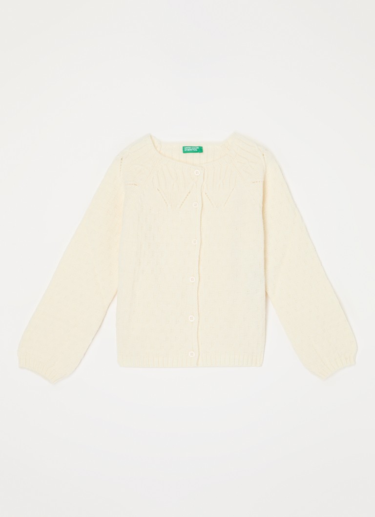 Cardigan Benetton dintr-un amestec fin tricotat.