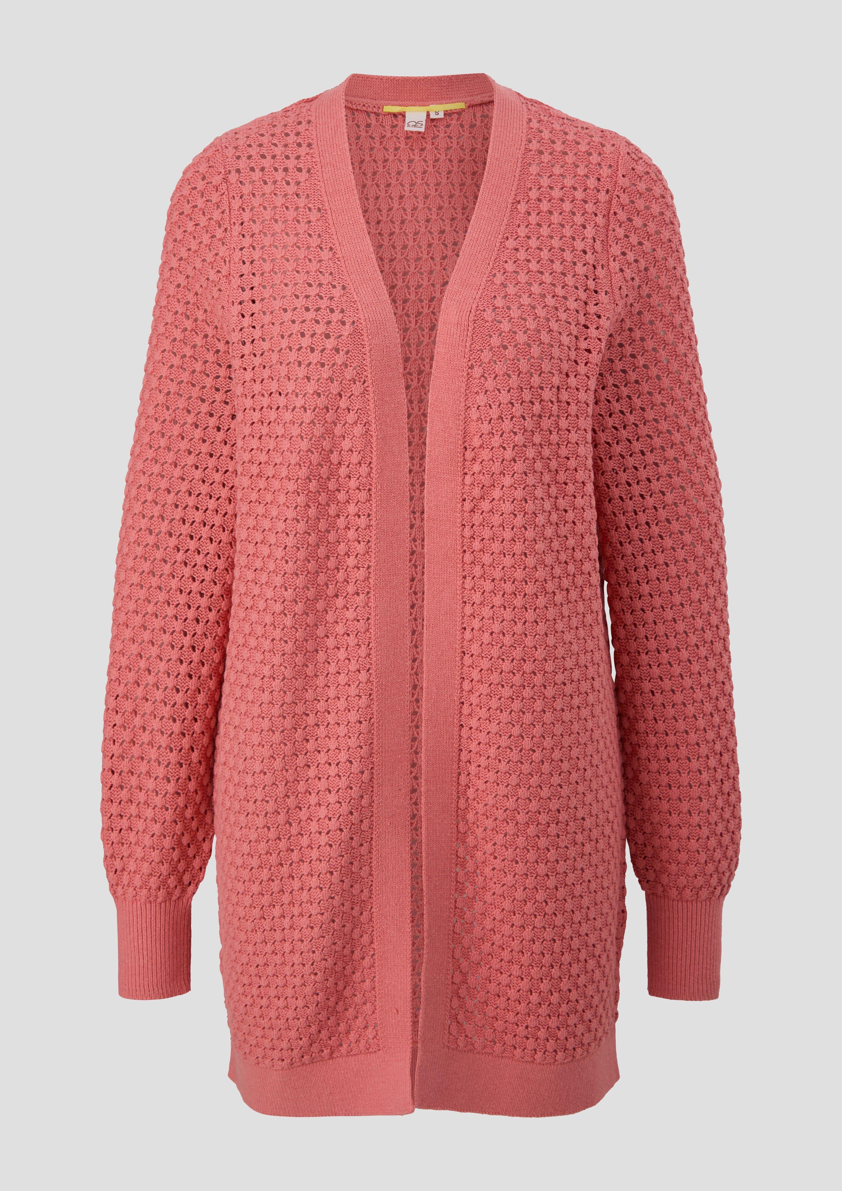Lange Strickjacke aus Baumwollmix  2135345-2038