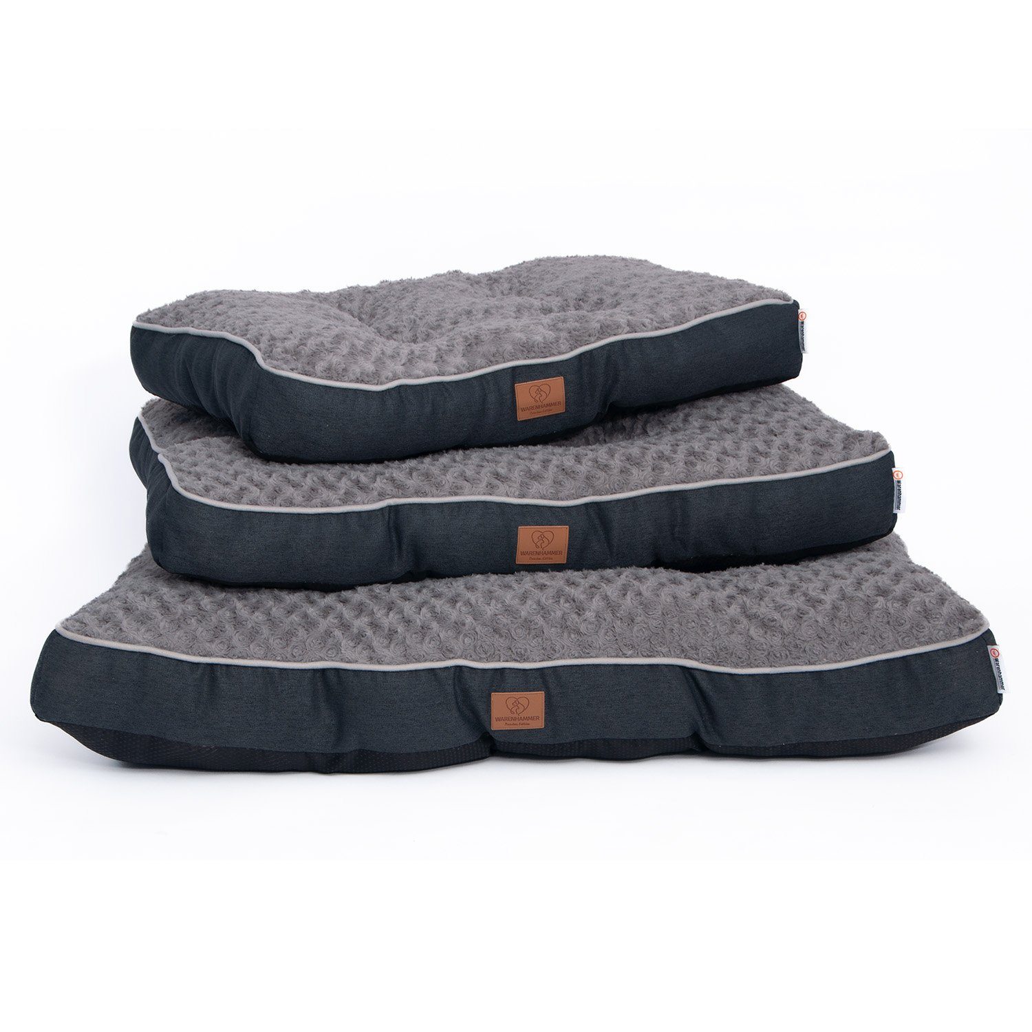 Warenhammer Tierbett Premium Hundebett, Hundesofa, Hundekissen, Flauschiger Plüsch, Flauschiger Plüsch, verschiedene Größen, Extra Halteschlaufe, Anti Rutschboden