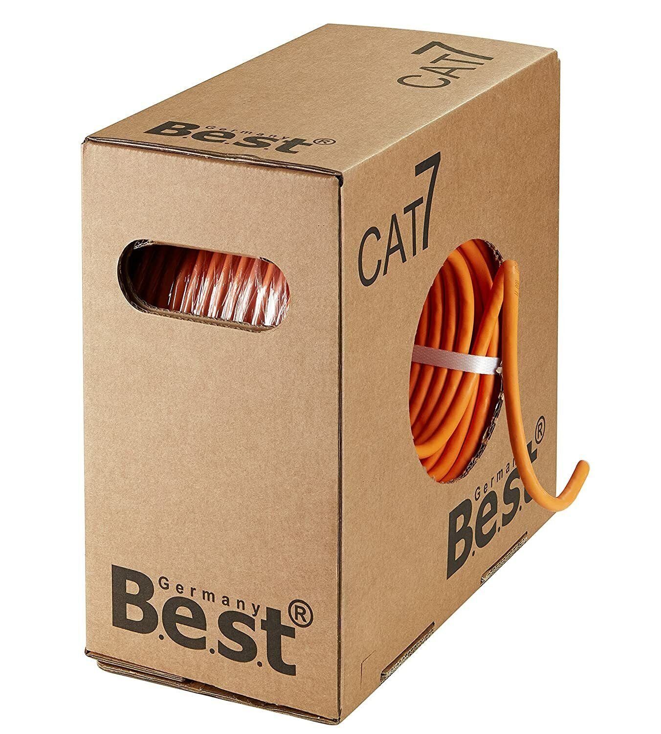 B.E.S.T. Germany CAT 7 Verlegekabel Simplex Gigabit Netzwerkkabel Lan 1000Mhz KAT 7 LAN-Kabel, (5000 cm), 50m