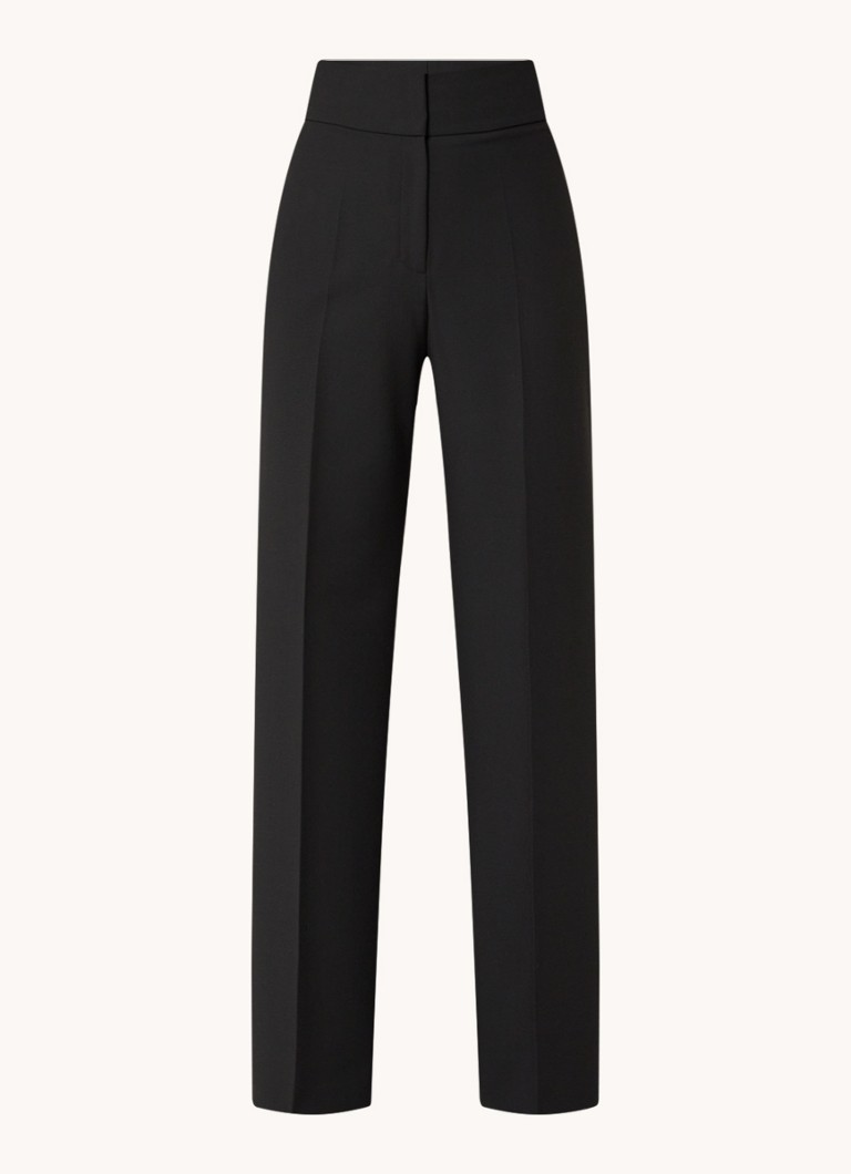 Pantaloni Himia cu talie înaltă, cu croi larg și buzunare laterale de la HUGO BOSS