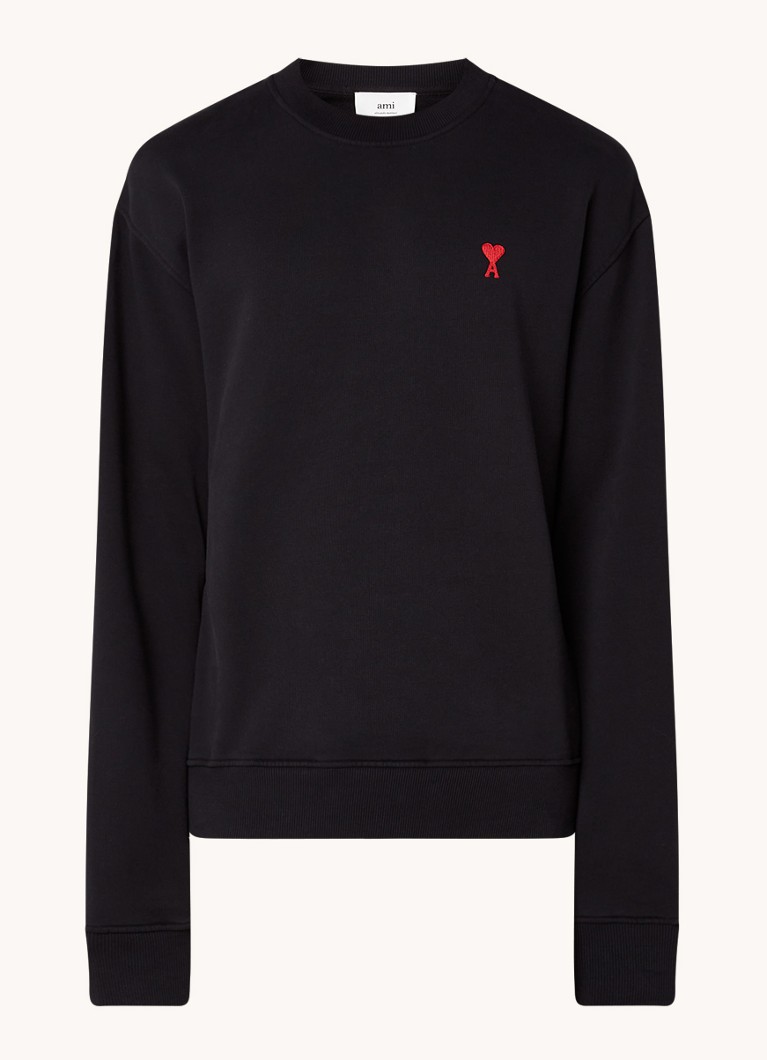 AMI Paris organic cotton sweater with logo embroidery