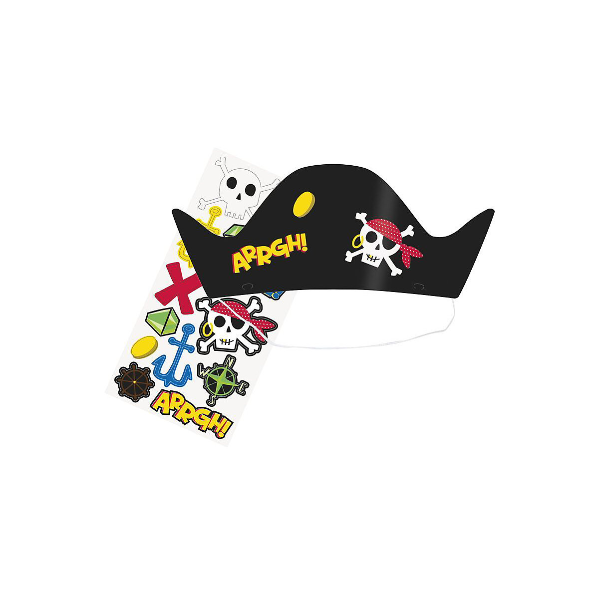 171 Teile Piraten Schatzsuche Set für 8 Kinder zur Schatzsuche zum Kindergeburtstag - Schatzkiste, Piratenhüte, Party Deko