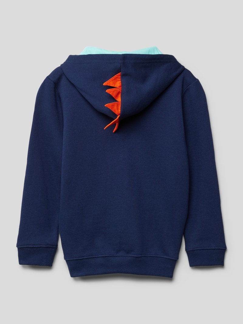 Sweatjacke mit Motiv-Print Modell 'DINO' in blau