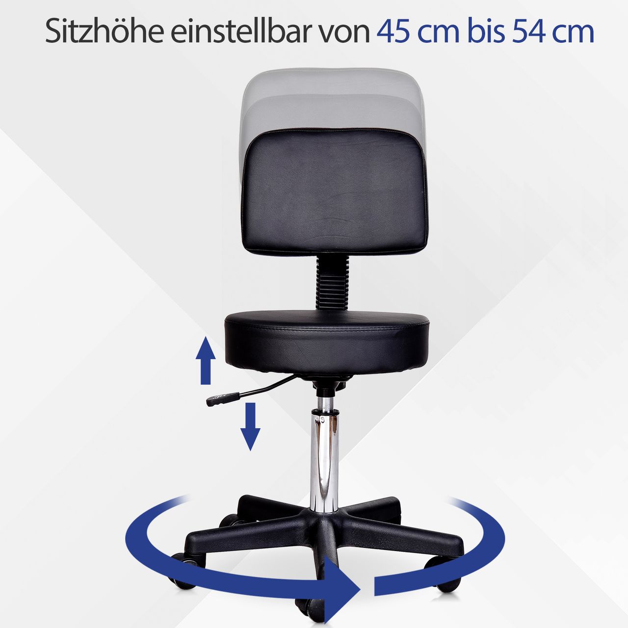 HOMCOM Kosmetikhocker Drehhocker Rollhocker Arbeitshocker Hocker Profi Salon