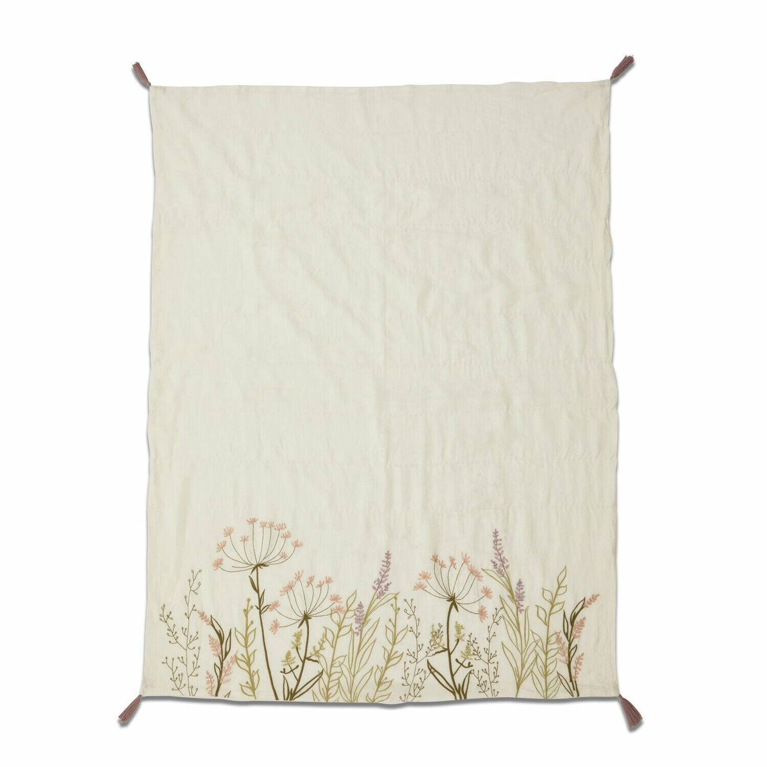 Baumwollbettdecke, Plaid Carrefour creme/lila, Mirabeau