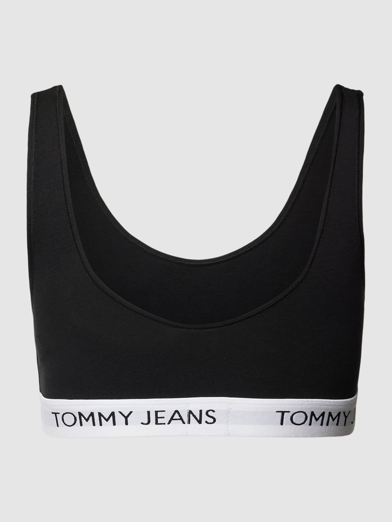 Bralette mit Logo-Saum Modell 'HERITAGE' in schwarz