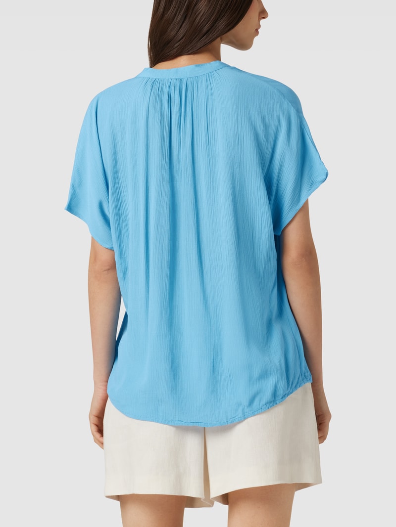 Bluse in semitransparenter Optik in blau