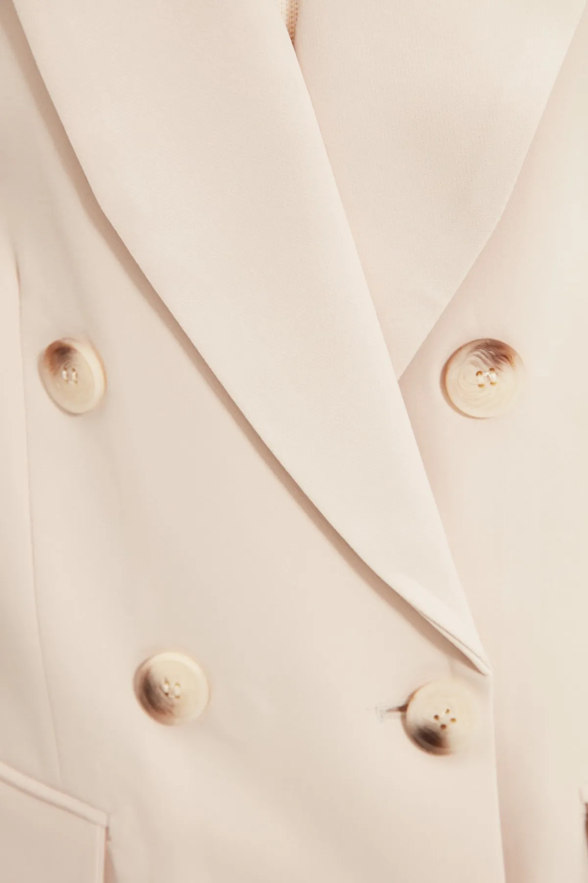 Trendyol Collection  Beige, übergroße, gefütterte Blazerjacke aus Webstoff TWOAW20CE0130